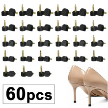 60Pcs High Heel Protectors Lady Caps Pins for Women Shoes Wedding Heels Dowel Lifts Shoe Care Kit Accessories Repair Heeltaps