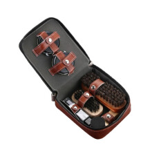 Pro Leather Shoes Care Tools,Horse Hair Brush,Black Shoe Polish,Sponge Brush,Shoe Polisher,Shoehorn,Cleaning Cloth Dropship