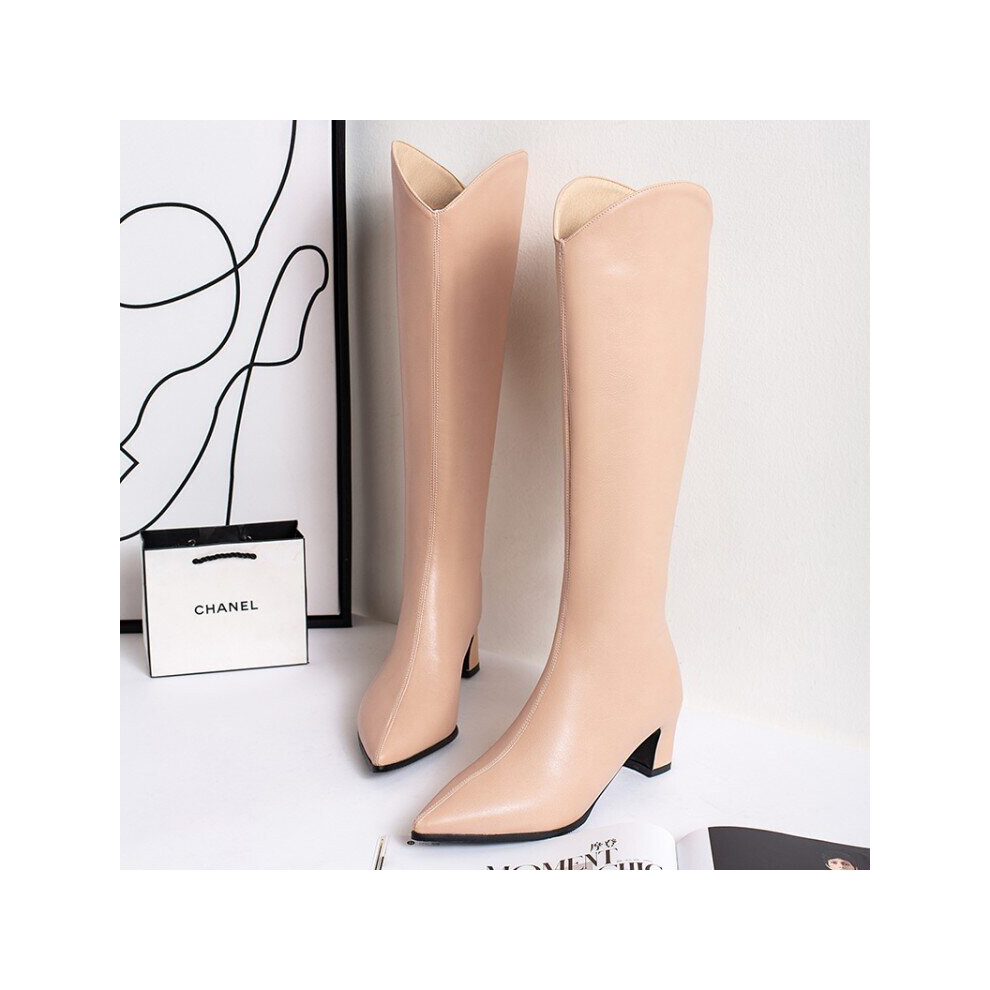 Oversize Large size Big size Autumn and winter boots Pointed toe Thick Heel cowboy boots Comfortable Height Increasing-image-OPC-PBT8JDN-NEW