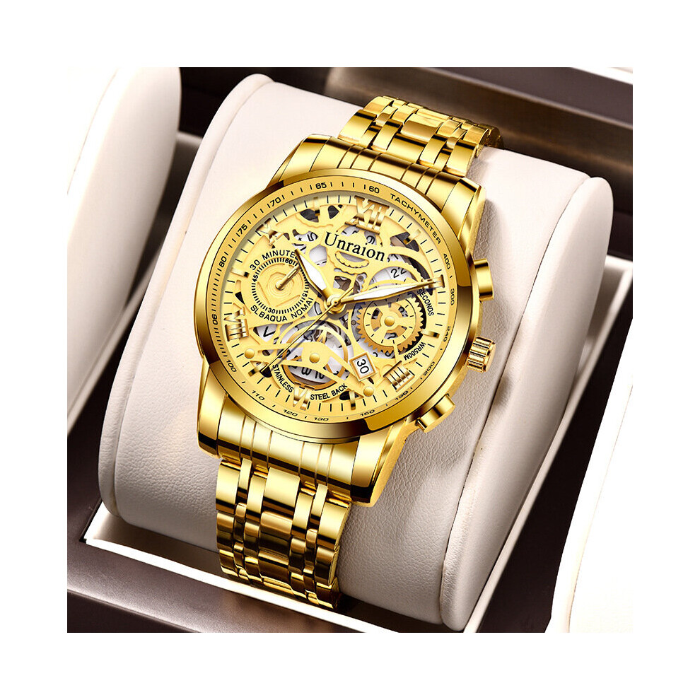 Men's Calendar Watches Big Dial Stainless Steel Waterproof Luminous Man Quartz Wristwatch For Man reloj hombre Male Clock-image-OPC-PBT8M9K-NEW