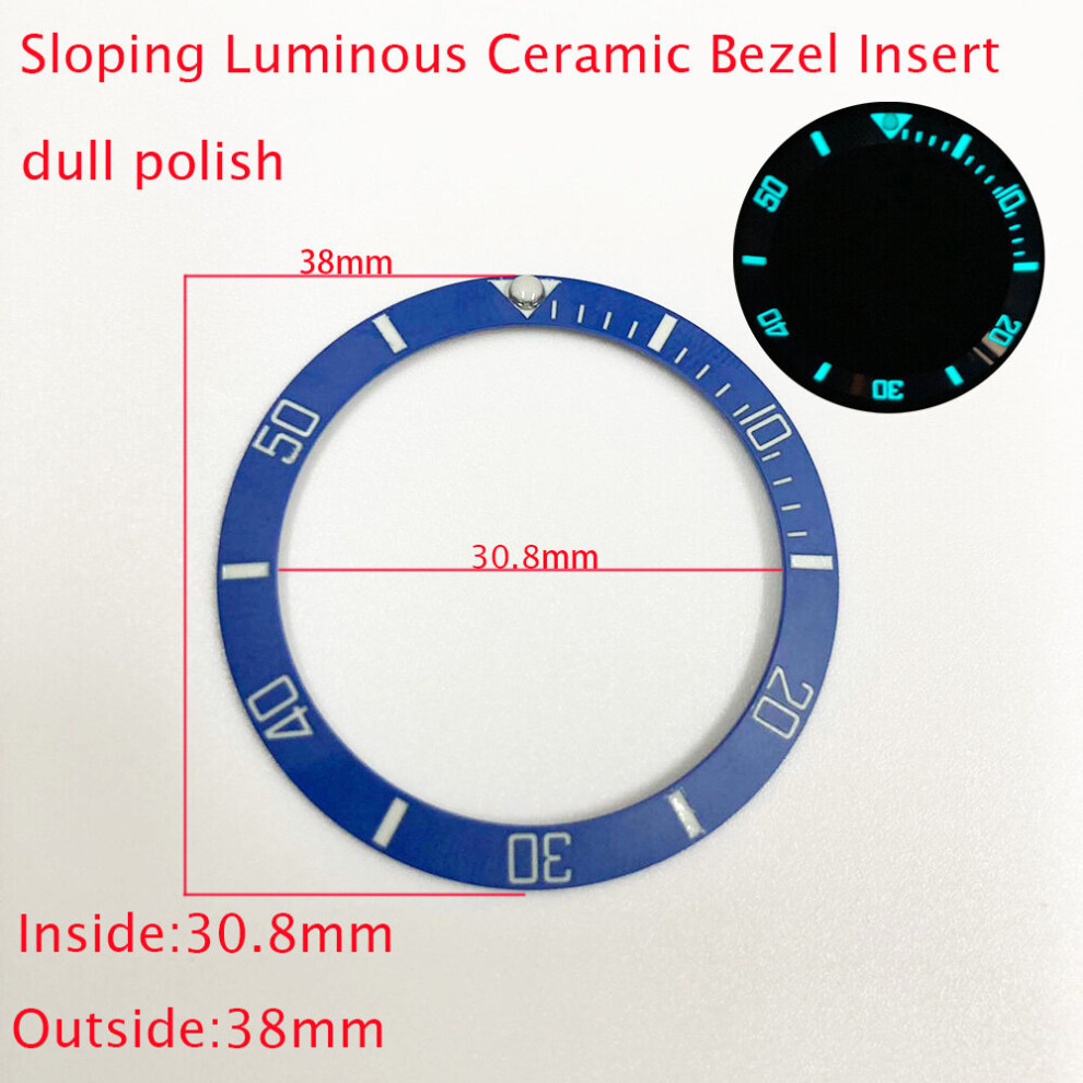 38*30.8mm Sloping Luminous Ceramic Bezel Insert Divers Replacement of watch accessories parts-image-OPC-PBT8NSQ-NEW