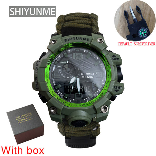 Men's digital watch outlet with compass