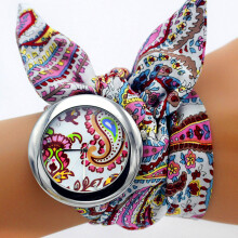 Shsby Ethnic Floral Chiffon Sweet Girls Watch Flower Cloth Watches Women Dress Watches Quartz Female Ladies Gift