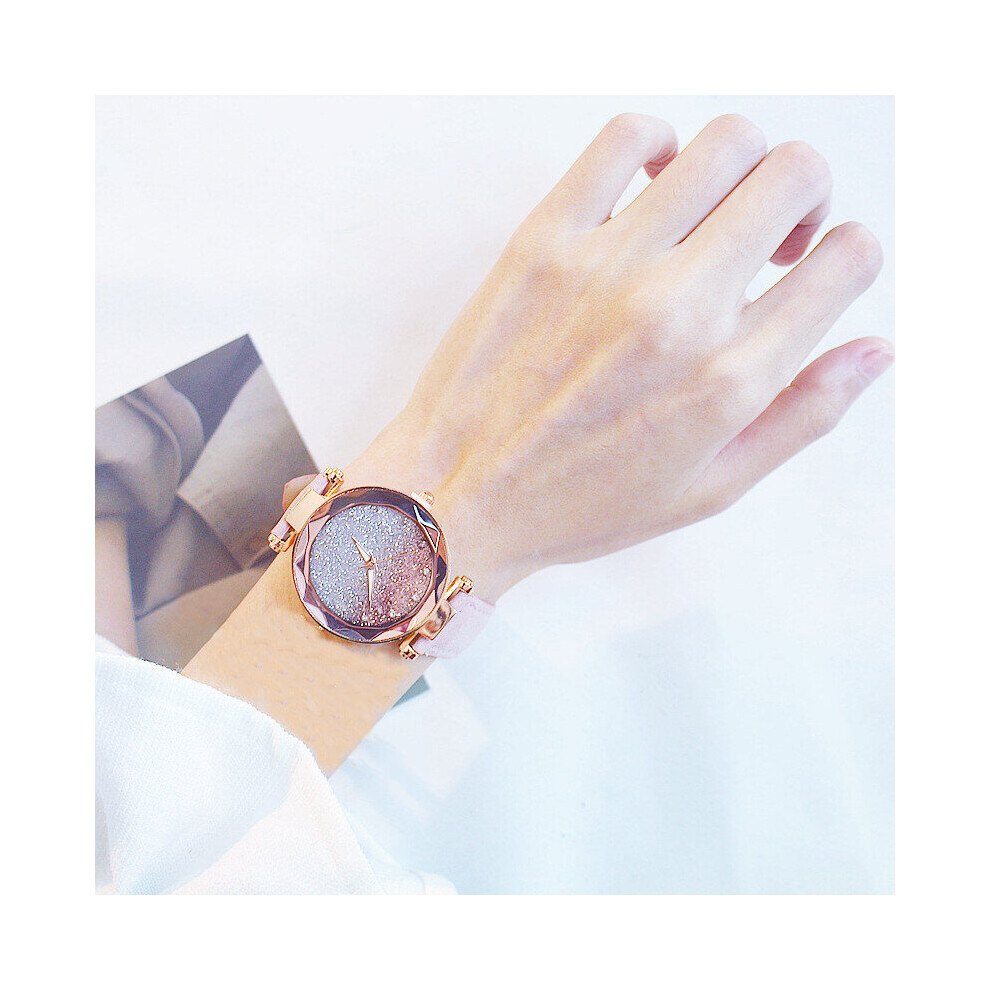 Ladies Watch Leather Strap Starry Luminous Female Clocks Casual Quartz Women Wrist Watches ???? ??????? ????????