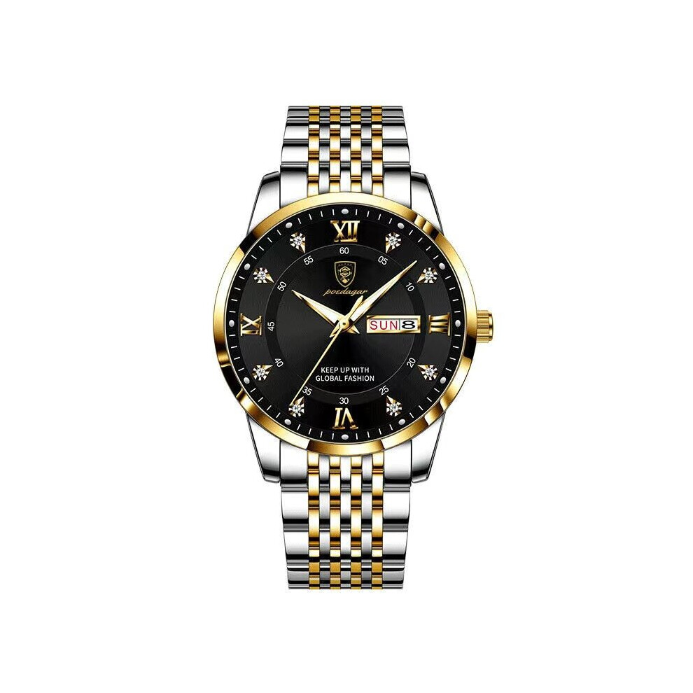 Men Watch Business Clock With Date Week Men's Sport Watches Waterproof Luminous Mens Quartz Wristwatch Brown
