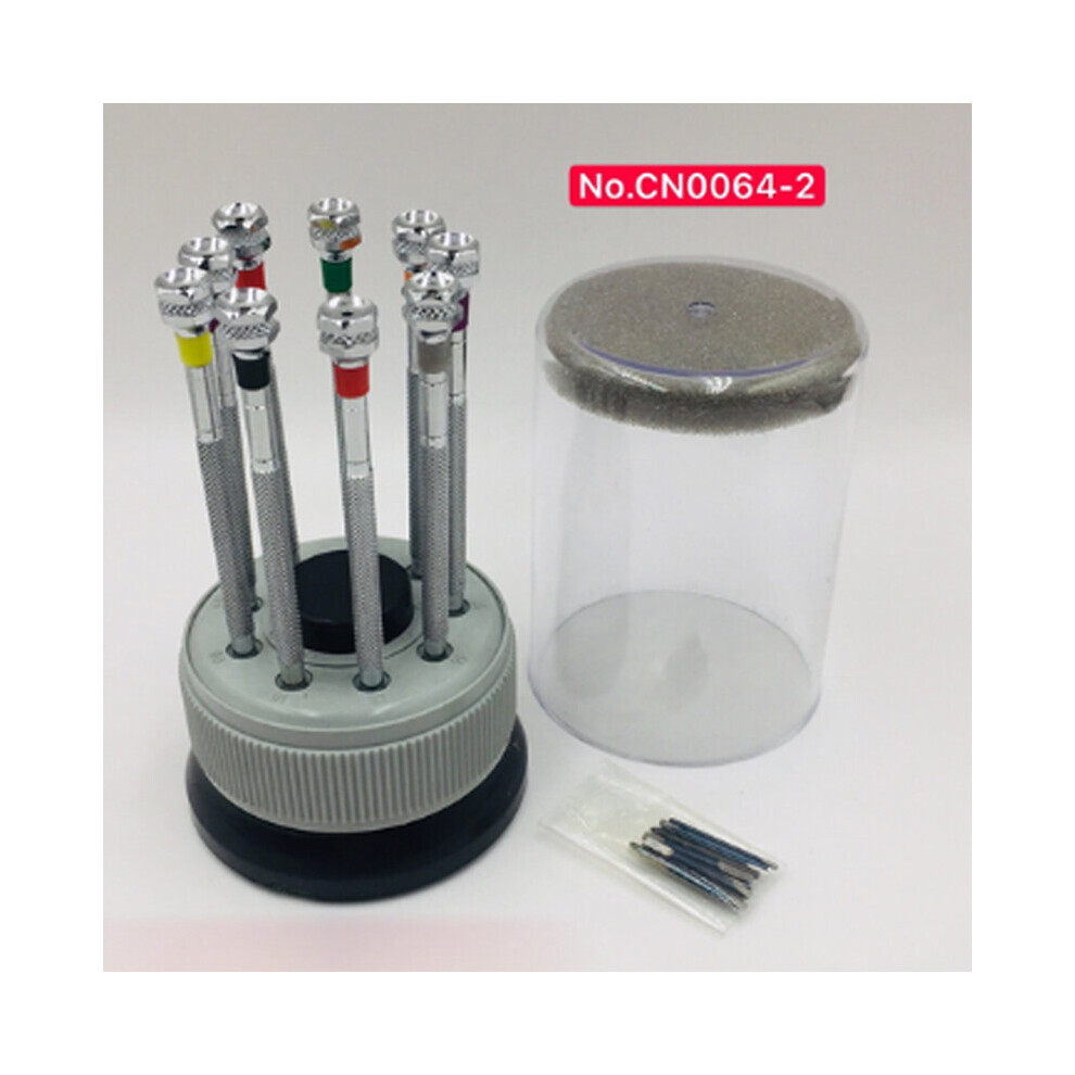 9Pcs Professional Watch Screwdriver With Stand 0.8Mm 1.0Mm 1.2Mm 1.4Mm 1.6Mm 1.8Mm 2.0Mm Screwdrivers For Watchmaker Screwdriver 885661891378