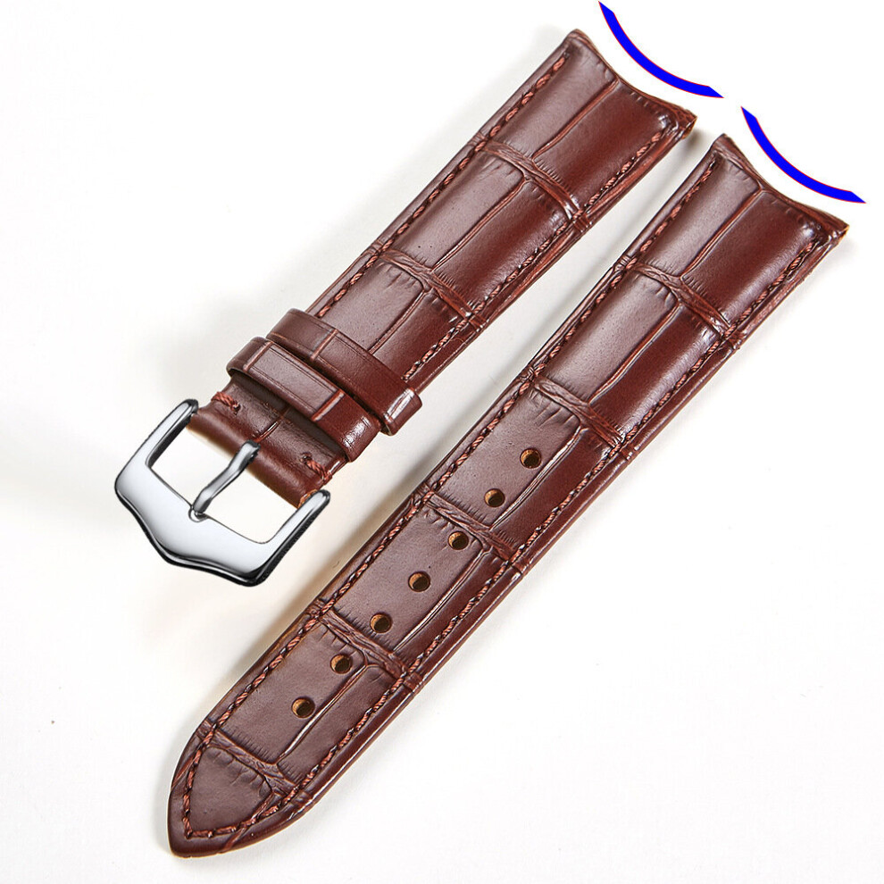 High Geunine Leather Watch Band Straps Arc End 19mm 20mm 21mm 22m WristBand Curved End Adapter Steel Buckle watch strap-image-OPC-PBT8SYN-NEW