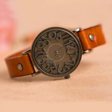 Shsby Vintage Digital Hollow Cow Leather Strap Watches Women Dress Watches Female Quartz Watch Student Leisure Watch