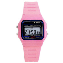 LinTimes Students Electronic LED Digital Plastic Sports Wrist Watch Waterproof Watch - Pink