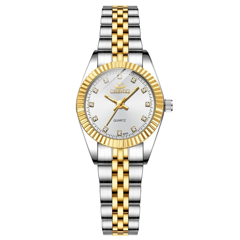 Women Golden & Silver Classic Quartz Watch Female Clock Gift Watches Ladies Waterproof Wristwatch