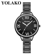 Men Hand Band YOLAKO Ladies Steel Strip Watch With Mirror Quartz Watch