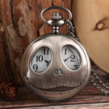 Hollow Display Pocket Watch Quartz Retro Grey/Bronze Pendant Watch Necklace Clock for Kids