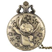 Bronze Quartz Pocket Watches Pendant Watch for Kids Creative Watches Clock Boys Girls