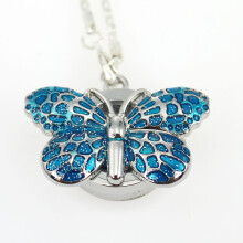 Women's Girls Lovely Butterfly Quartz Watch Necklace Chains Mini Metal Analog Watches GL36