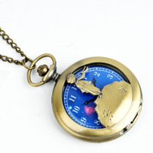 1020 Gift To Kids Little boy The Little Prince Planet Bronze Vintage Quartz Pocket FOB Watch