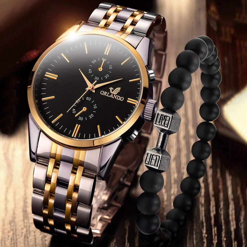 Scale Men s Business Temperament Steel Band Quartz Watch Event Gift Watch Watch Bracelet Set Relojes Para Hombre on OnBuy