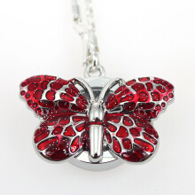 Drop Butterfly Pocket Pendant Necklace Chain Quartz Watch GL36 with Gift Bag Girls Watches Kids