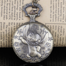 Bronze/Grey Retro Quartz Pocket Watch Game Theme with Necklace Chain Pendant Watches Fob Watch Gift for Children