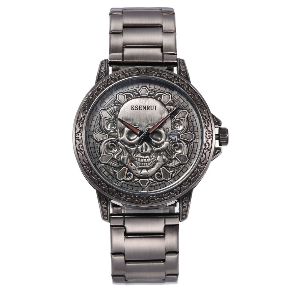 Retro Men Watch Top 3D Skull Auto Date Quartz Watch Relogio Masculino-image-OPC-PBT8ZSV-NEW