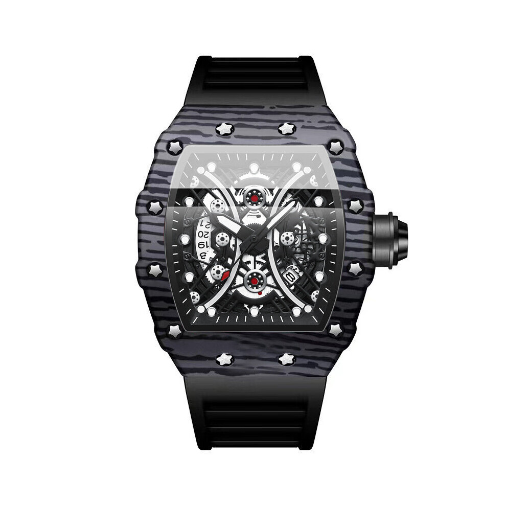 Silicone Strap Mens Watches quartz movement Private Label Men Rapper Watch-image-OPC-PBT96GM-NEW