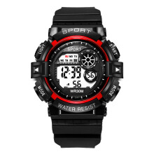 LED Backlight Stop Watch Digital Rubber Watch Wristwatch for Men Women Students Unisex