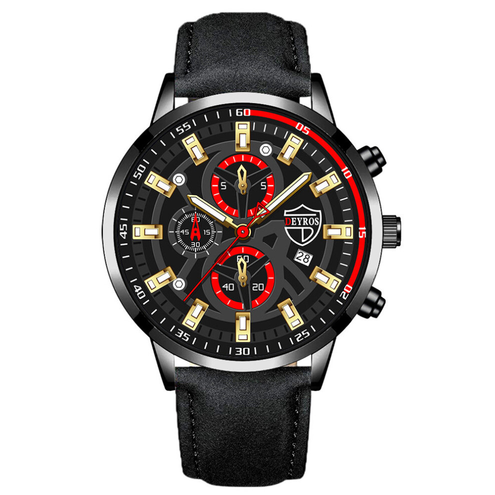 Watch Men Large Dial Sport Watches Leather Strap Oversized Quartz Wrist Watch Army Military Clock Relogios Masculino Multicoloured