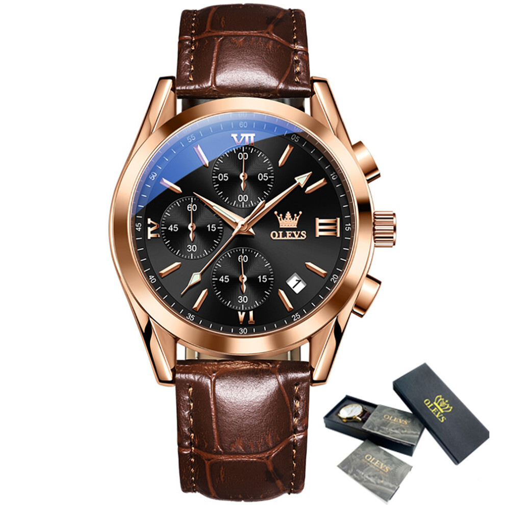 Men's Casual Sports Watch Brown Leather Business Watch Men's Clock Waterproof Chronograph Military Watch 2872-image-OPC-PBT9DQG-NEW