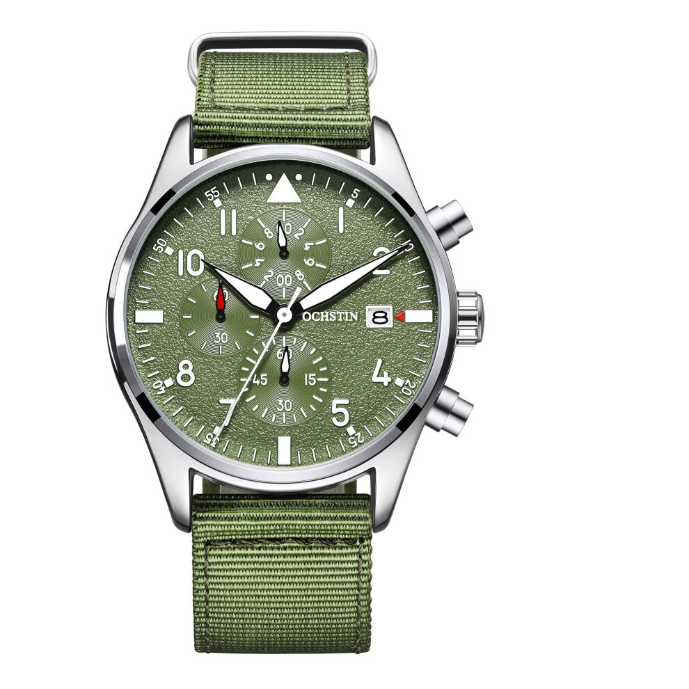 OCHSTIN Sports Men's Switzerland Top Pilot Male Wristwatches Nylon Strap Waterproof Quartz Chronograph Army Military Clock-image-OPC-PBT9J5Q-NEW