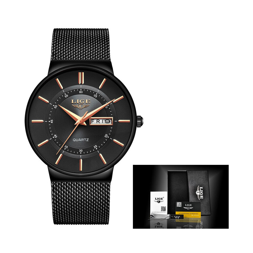 Watch Men Stainless Steel Top Waterproof Quartz Watch Casual Sport Ultra Thin Date Clock Male+BOX-image-OPC-PBT9K9G-NEW