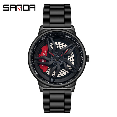 Sell Leather Men Watch Stainless Waterproof Sport Watch Racing Car Rim ...