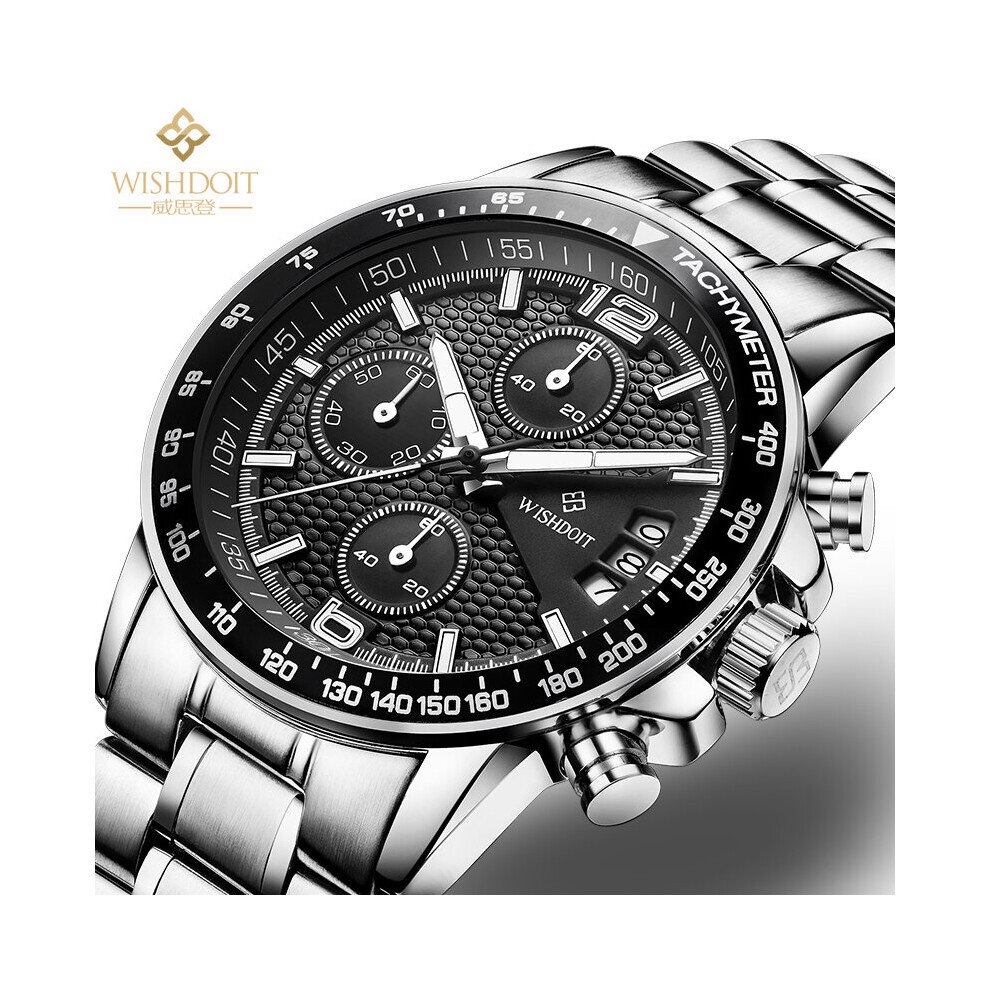 Sports Watch Men's Watch Chronograph Watch Men's Watch Leather Strap Quartz Clock Waterproof Luminous Men Fash-image-OPC-PBT9MHW-NEW