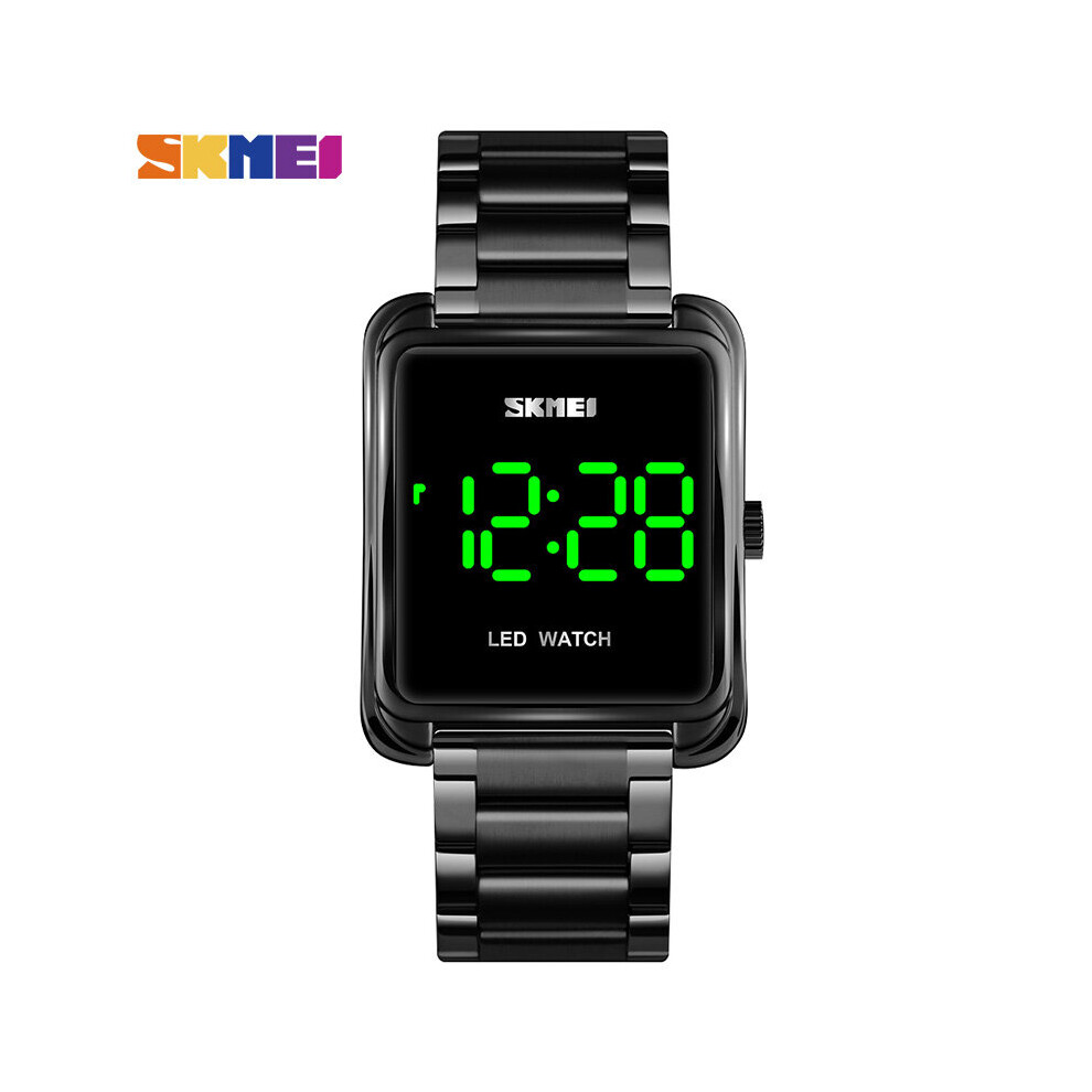 LED Display Men Digital Wrist Watches Top Stainless Steel Waterproof Male Clock Relogio Masculino 1505-image-OPC-PBT9SKC-NEW