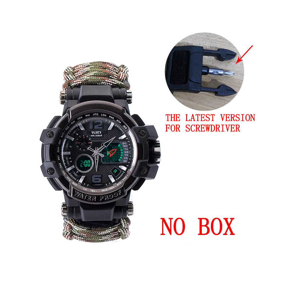 Men Outdoor Survival Military Watch Multifunctional Compass Waterproof Led Quartz Sport Watch Male Relogios Masculino Multicoloured
