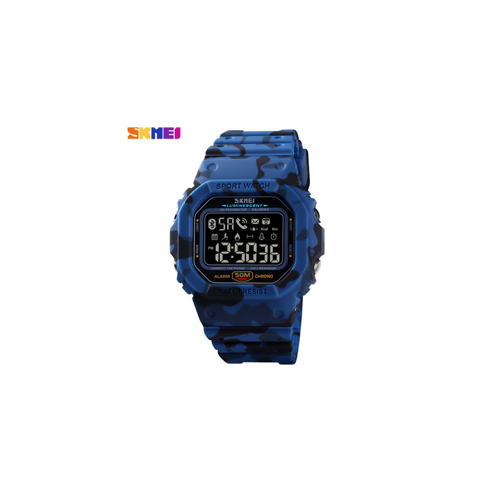 Men's Multicoloured Bluetooth Digital Wristwatch Sport Pedometer Calorie Tracker Clock Fitness Waterproof Smart Watch Montre Homme