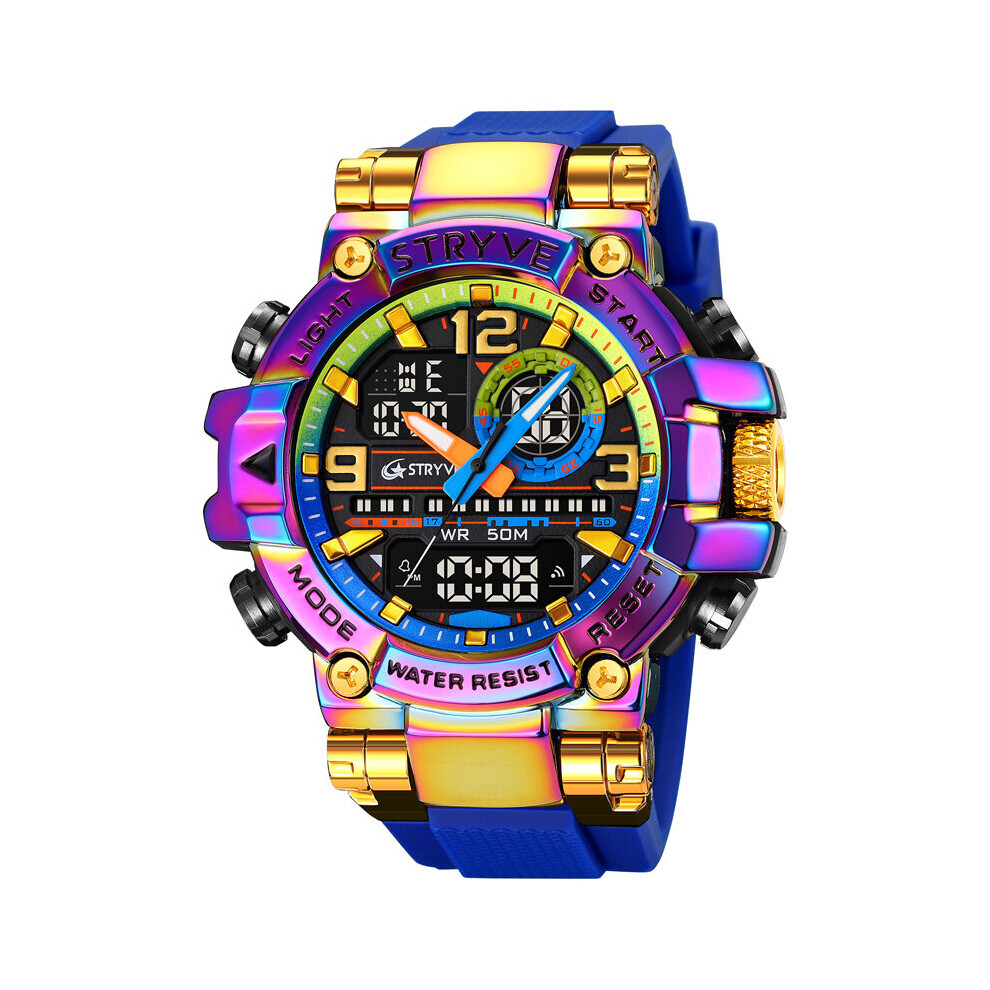 STRYVE Watch for Men's Digital-Analog Dual Movement Luminous Calendar Waterproof Watches Men's Sports Watch 8025