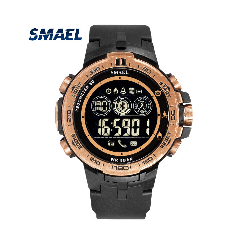 Smart Watch Men Smart Bluetooth Watches Calorie Alarm Clock Mens Watches 5Bar Waterproof Digital Relogio Masculino Gold 885653196283