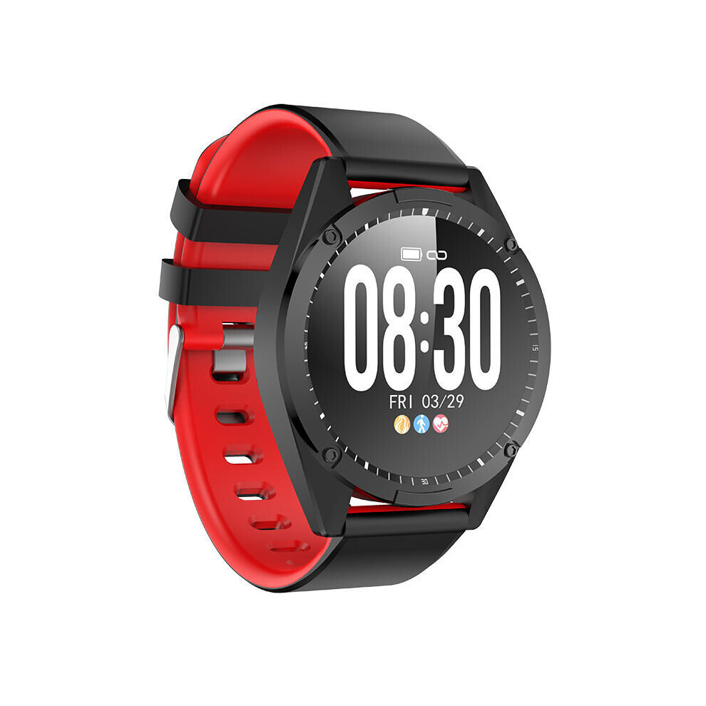 Lige Men's Smartwatch Pedometer Round Touch Screen Blood Pressure Heart Rate Detection Multi-Function Sports Men Smartwatch Red 885653196672