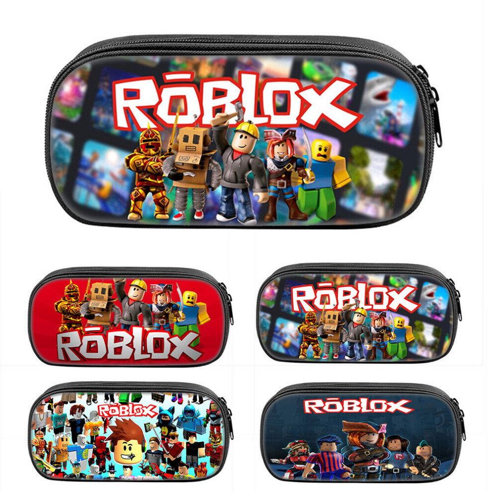 (C) Roblox Game Large Capacity Pencil Case Handheld Pen Bag Storage Pouch for School Student Kids Girls Boys