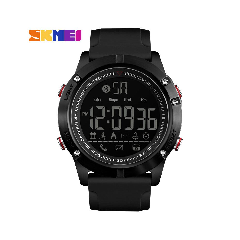 Men's Black Sports Bluetooth Digital Wristwatches Smart Watch Pedometer Calorie Remote Camera Led Military Watches Relogio