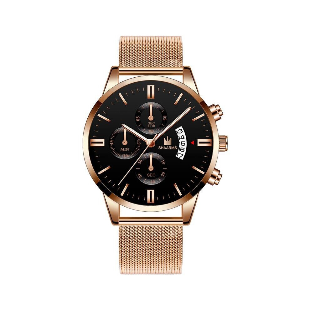 Men Sport Watch Mesh Band Stainless Steel Quartz Watches Date Man Wristwatch Relogio Masculino-image-OPC-PBT9VTR-NEW