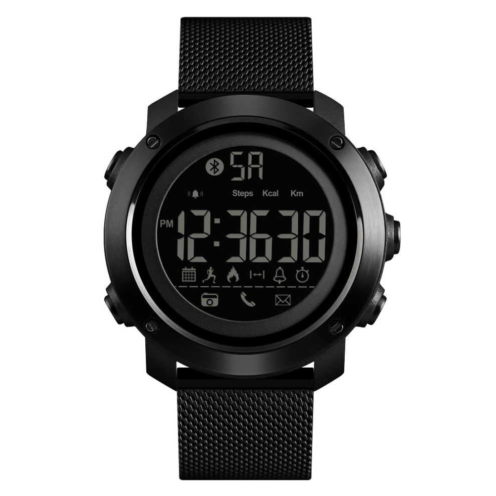 Smart Watch Men Calories Pedometer Bluetooth Watches Milanese Strap Waterproof Digital Men Sport Watch Reloj Black 885653217148