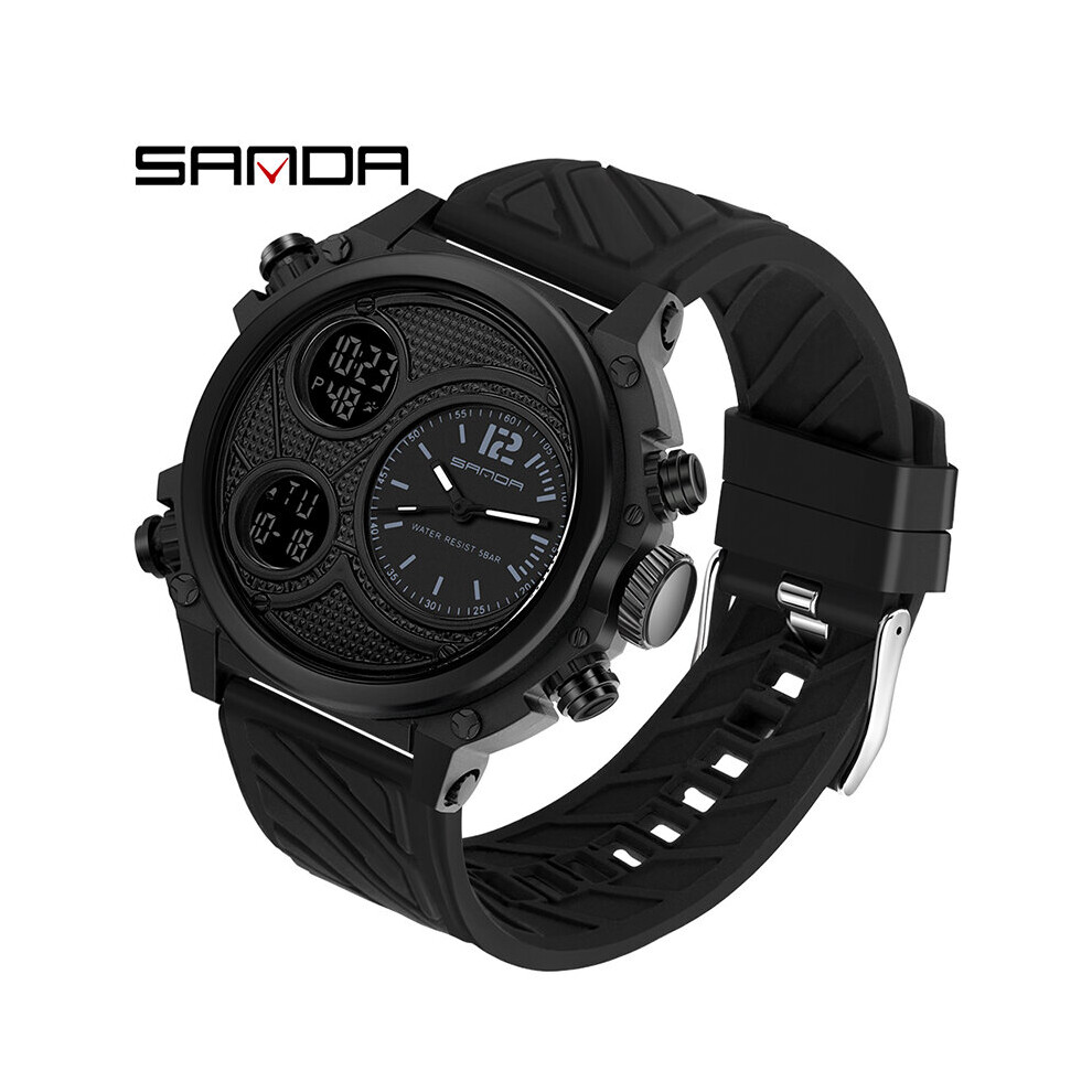 LED Sport Digital Watches 50m Waterproof Electronic Wristwatch Three Time Display Quartz Watch for Men Alarm Clock Relogio-image-OPC-PBT9X56-NEW