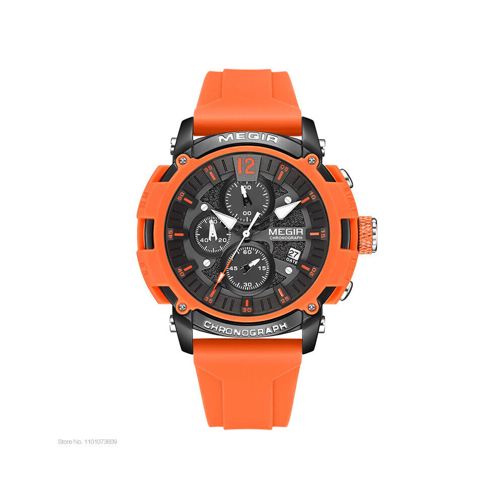 Navy Quartz Watches Men Silicone Strap Military Sport Chronograph Wristwatch with Auto Date 3atm Waterproof Luminous-image-OPC-PBT9X9T-NEW