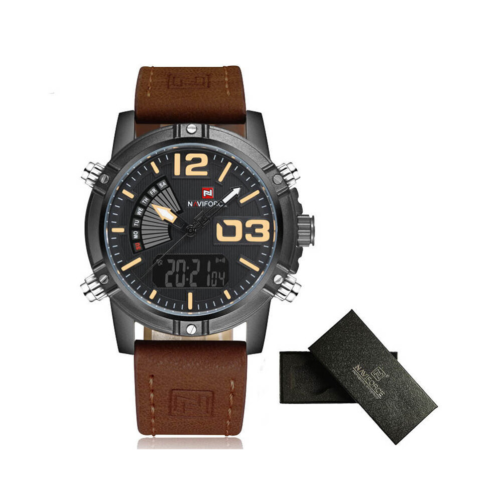 Men's Watch Dual Display Watches Men Military Sports Quartz Watch Back Light Leather Relogio Masculino-image-OPC-PBT9XTC-NEW