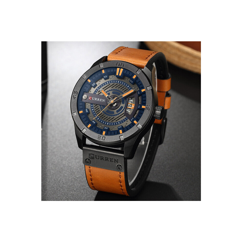 8301 Sports Watch Military Watches Male Analog Date Quartz Watch Men Casual Leather Wrist Watch-image-OPC-PBT9YS8-NEW