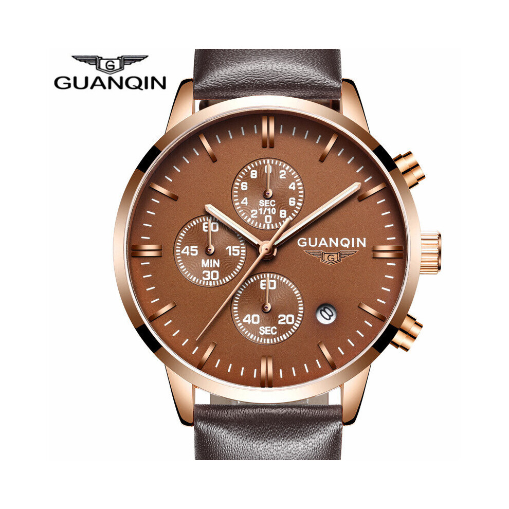 Mens Watches Top Relogio Masculino Military Sport Luminous Wristwatch Chronograph Leather Quartz Watch-image-OPC-PBT9YZG-NEW