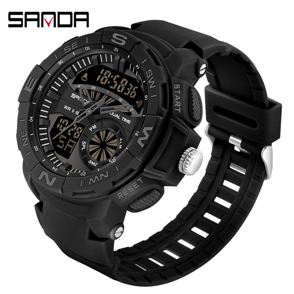 Electronic Movement Men s Watches Shockproof Waterproof Sport Watch Clock Dual Display Outdoor Digital Stop Wristwatch on OnBuy