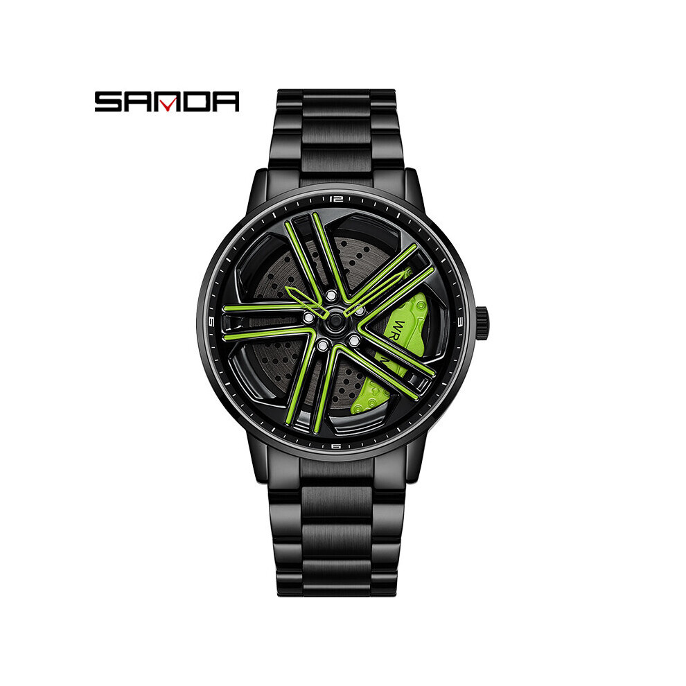Mens Watches Top Quartz Watch Men Steel Waterproof 360 Rotating Car Wheel Dial Wristwatch For Men Sport Clock-image-OPC-PBT9Z78-NEW