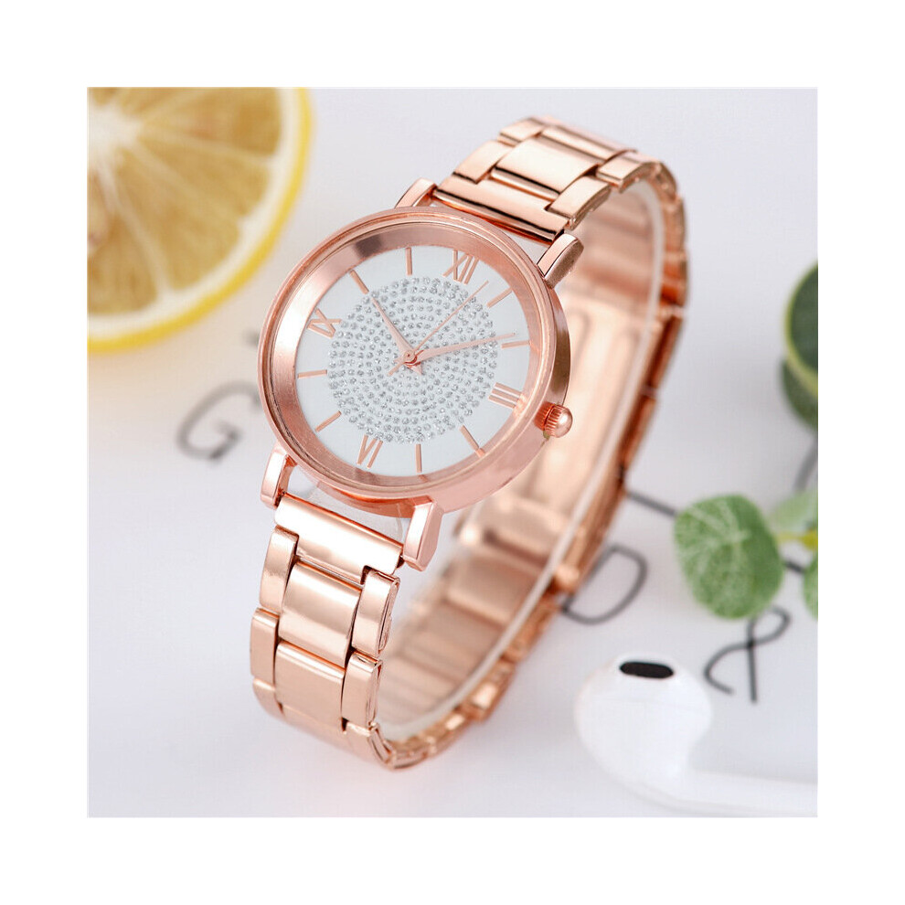 Women Watches Rhinestones Rose Ladies Wrist Watches Stainless Steel Bracelet Watch Quartz Female Clock Relogio-image-OPC-PBTB26X-NEW