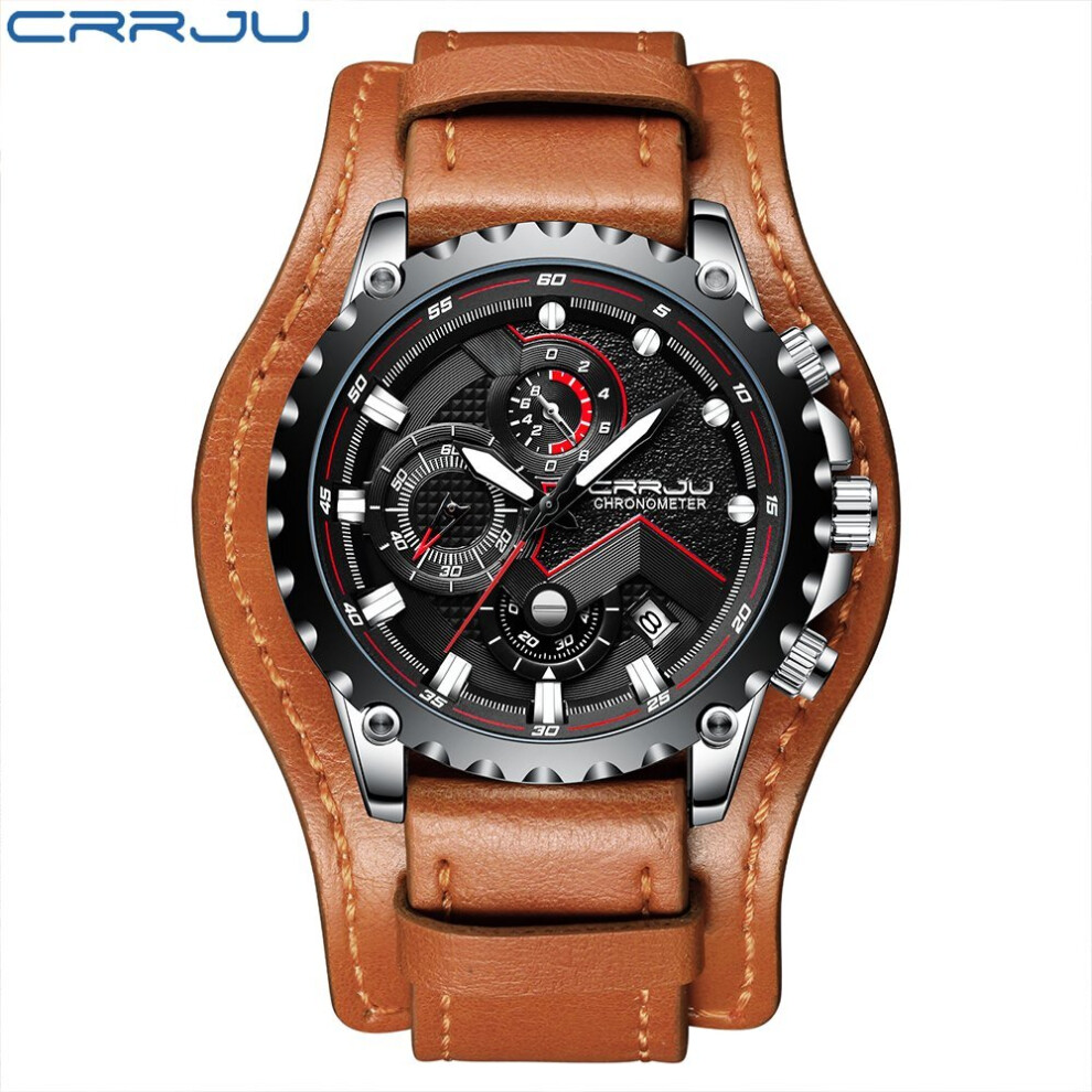 Mens Watches Top Military Quartz Watch Leather Waterproof Sport Chronograph Watch Men-image-OPC-PBT9Z86-NEW